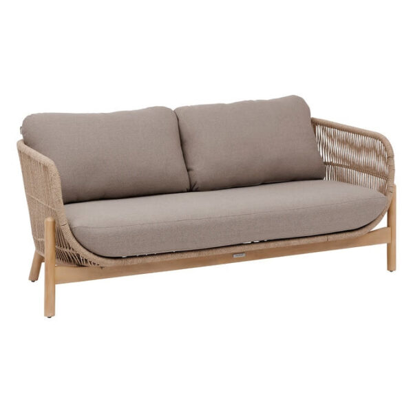 Canapé de jardin 2 places DEONA Taupe & Acacia – Image 2