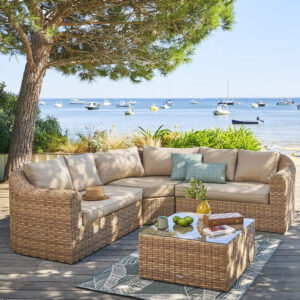 Salon d'angle de jardin 5 personnes MOORÉA Savana