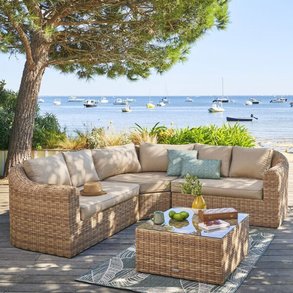 Salon d'angle de jardin 5 personnes MOORÉA Savana