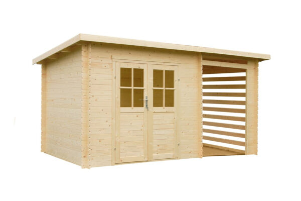 Abri de jardin bois Katy – 4,44 + 3 m² – Neuf – DESTOCKAGE – Image 3