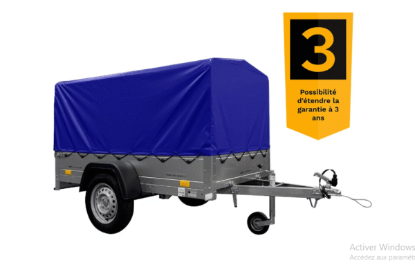 Remorque bagagère garden trailer 200 kipp 200 x 106 cm avec bâche haute bleue, arceau et roue jockey – Neuve – DESTOCKAGE – Image 13