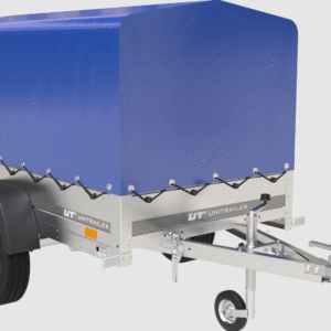 Remorque bagagère garden trailer 200 kipp 200 x 106 cm avec bâche haute bleue, arceau et roue jockey – Neuve – DESTOCKAGE