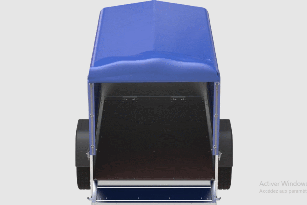 Remorque bagagère garden trailer 200 kipp 200 x 106 cm avec bâche haute bleue, arceau et roue jockey – Neuve – DESTOCKAGE – Image 2